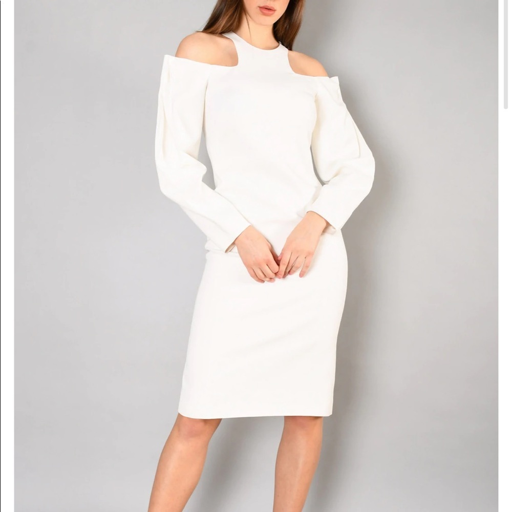 Dion Lee White Cut-Out Shoulder Dress Size 4 US